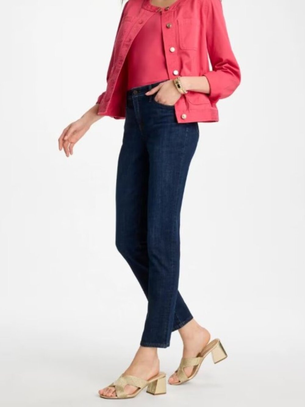 *NWT* Chico's So Slimming Girlfriend Slim Leg Jeans in Dark Blue Denim 6R